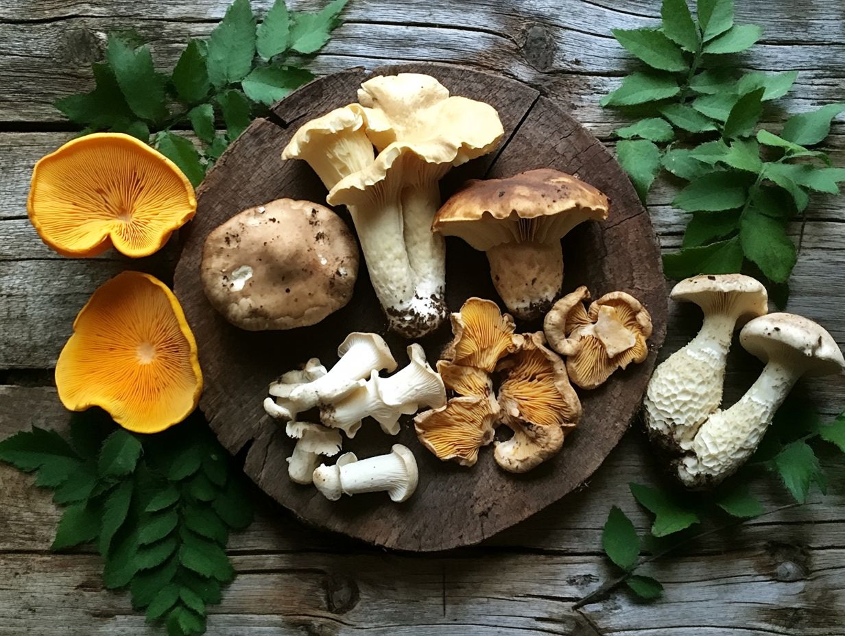 Image showing various edible mushrooms