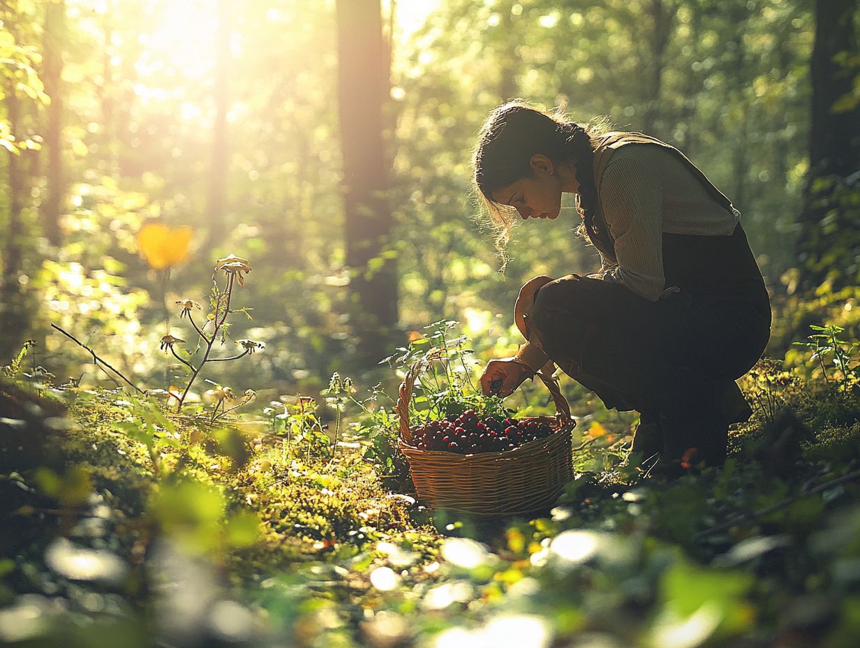 A scenic view of foraging in nature