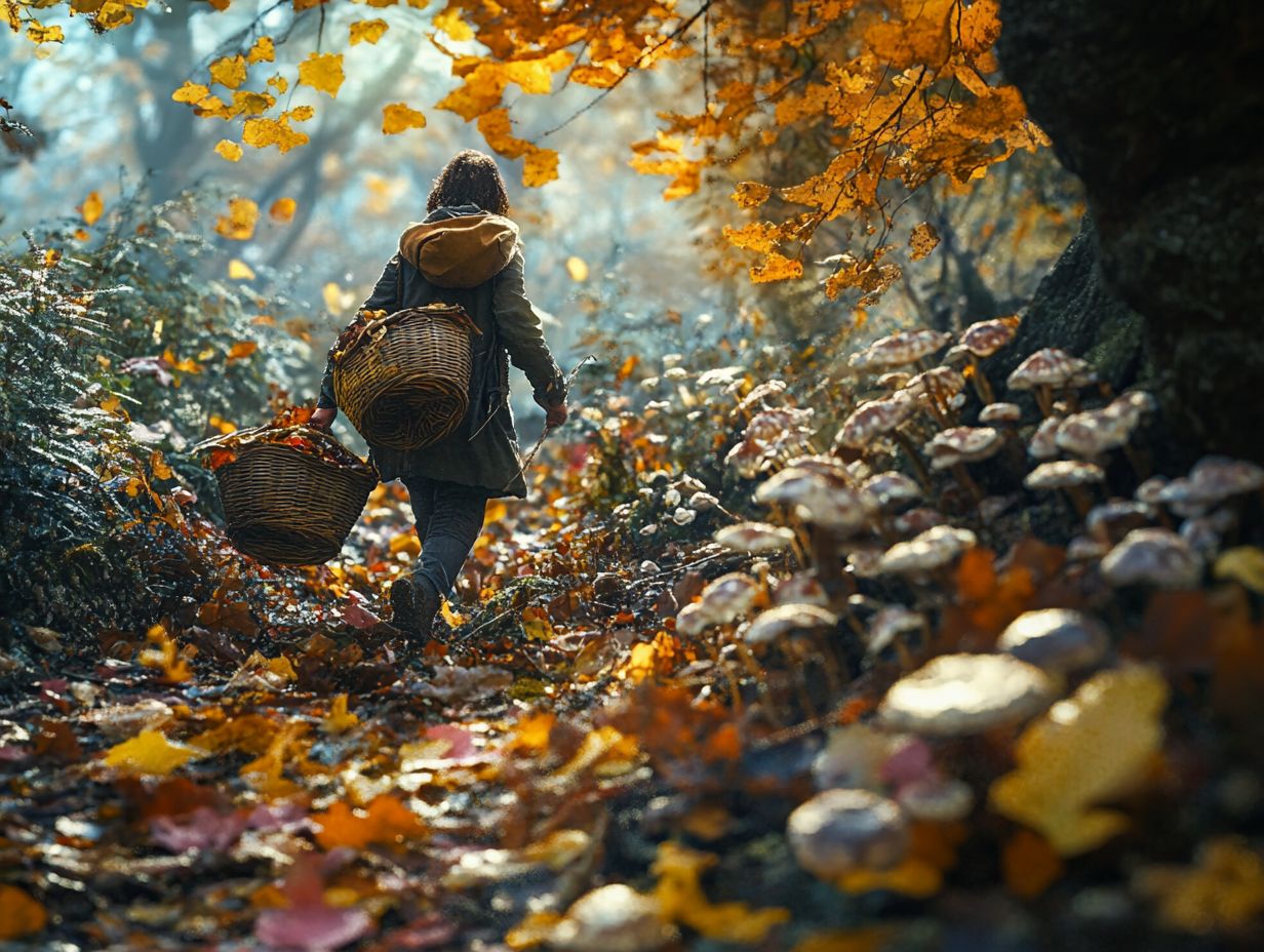 A beautiful autumn scene at Foragers' Forest showcasing wild edibles.