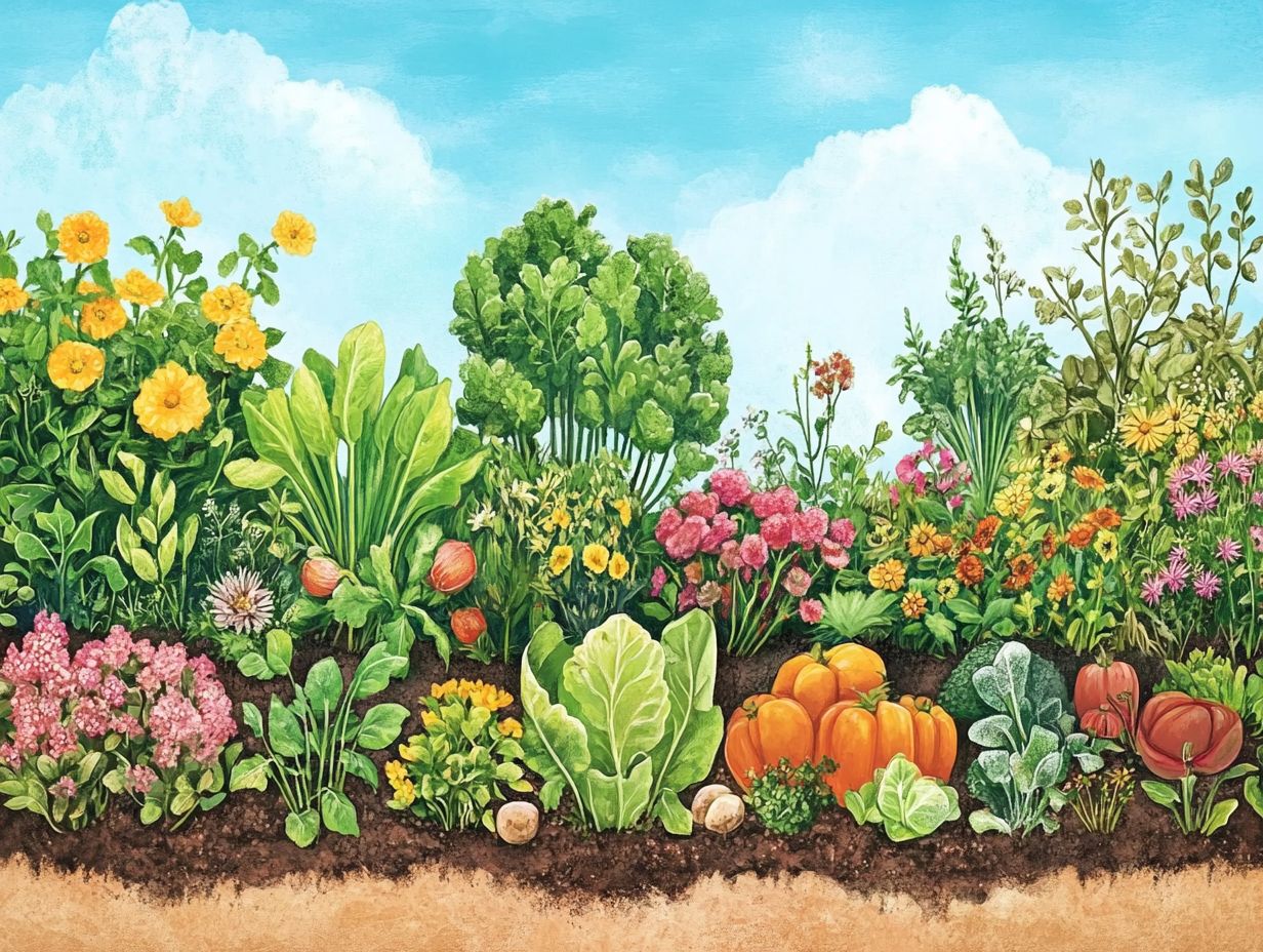 Colorful vegetables in a garden representing soil conditions