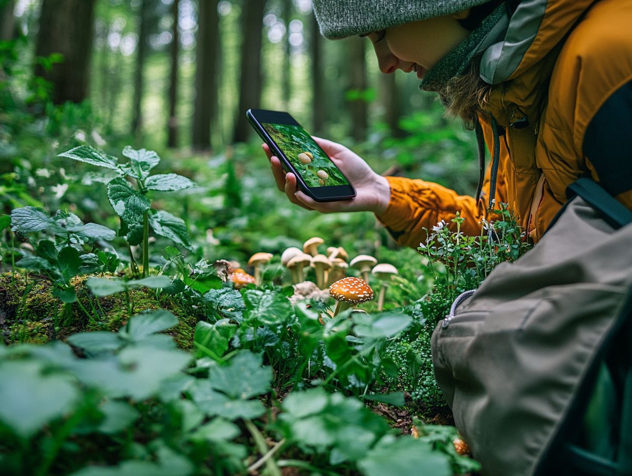 A person foraging in a forest, illustrating challenges and limitations in sustainable foraging.