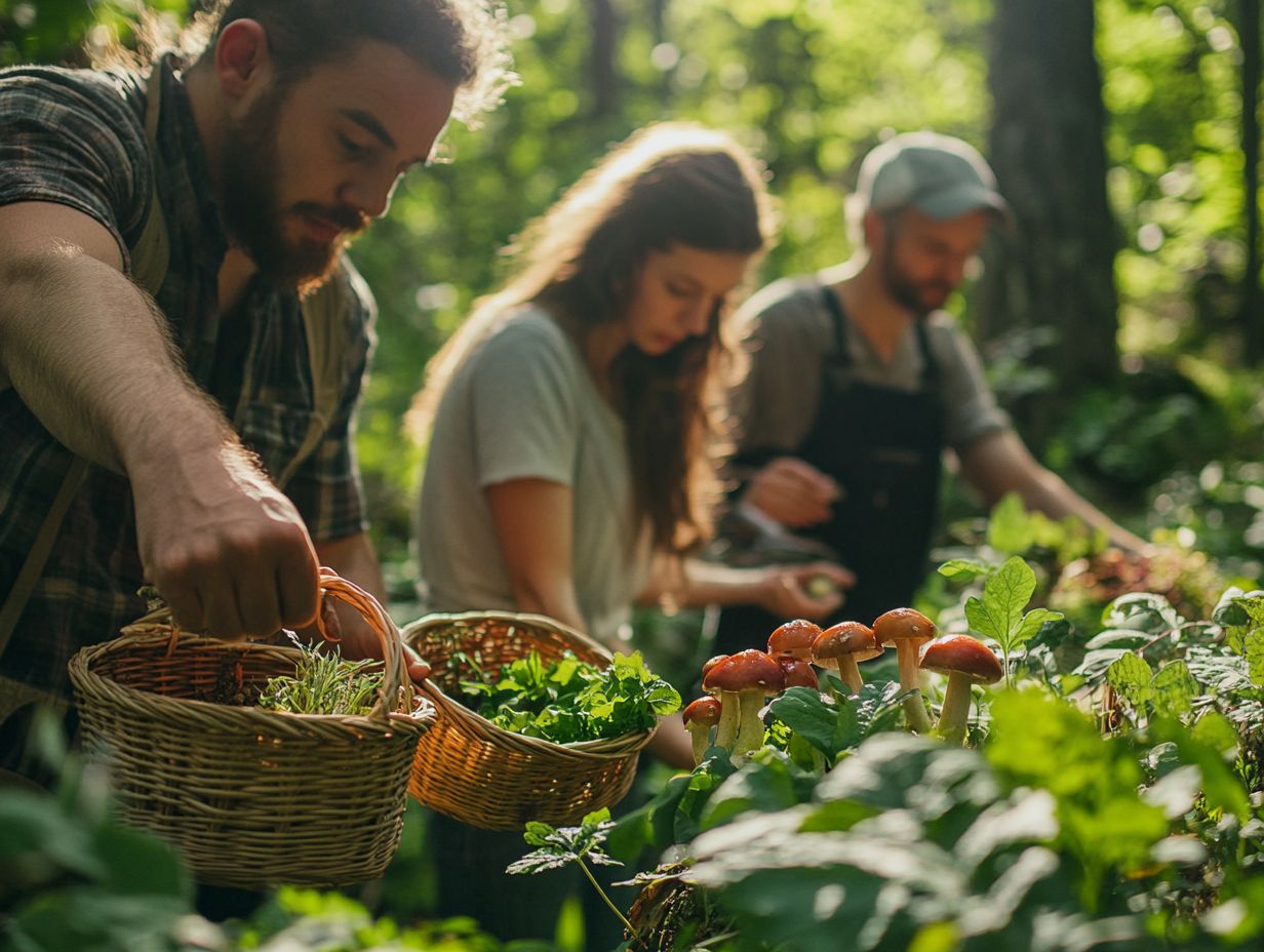 Illustration depicting the benefits of joining a foraging group.