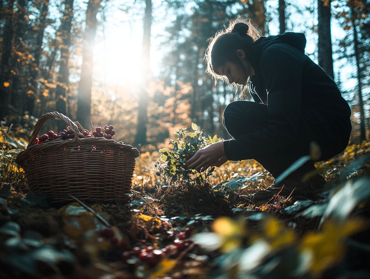 Illustration of foraging precautions and guidelines