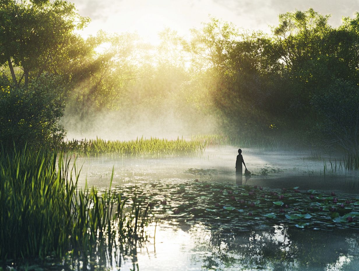 A photo depicting cattails in their natural wetland habitat.