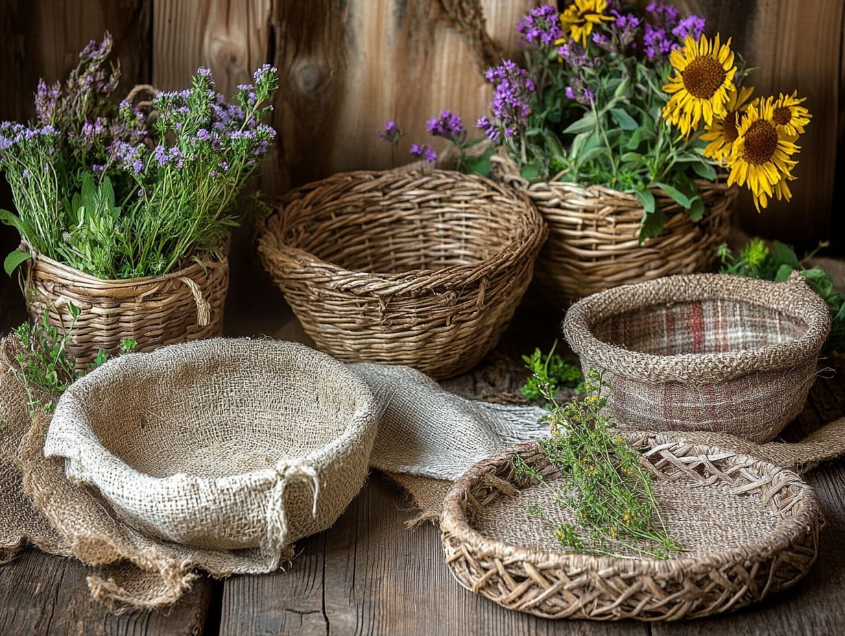 Illustration showing durable and flexible materials for crafting baskets