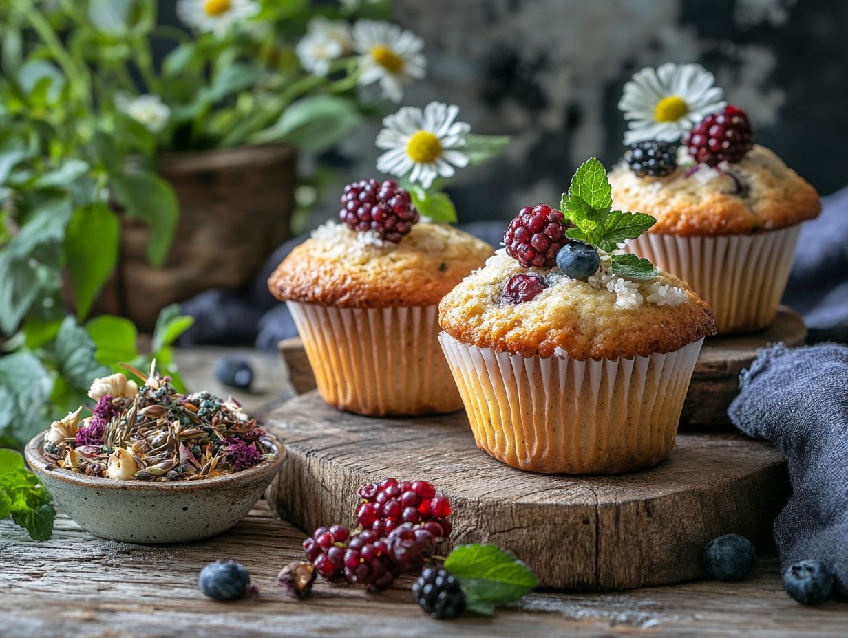 A basket of colorful wild berries collected for baking muffins.