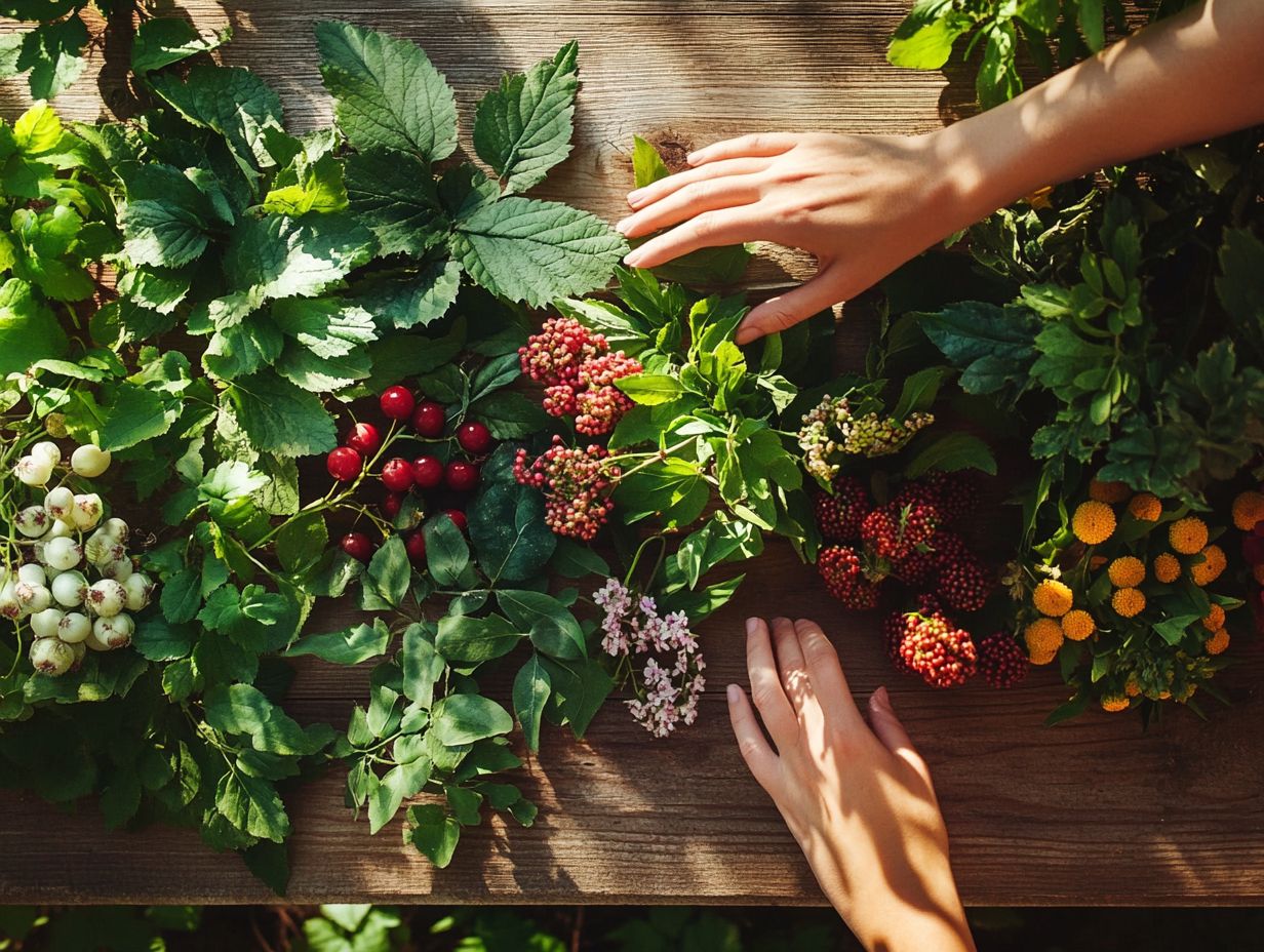 A variety of wild edible plants