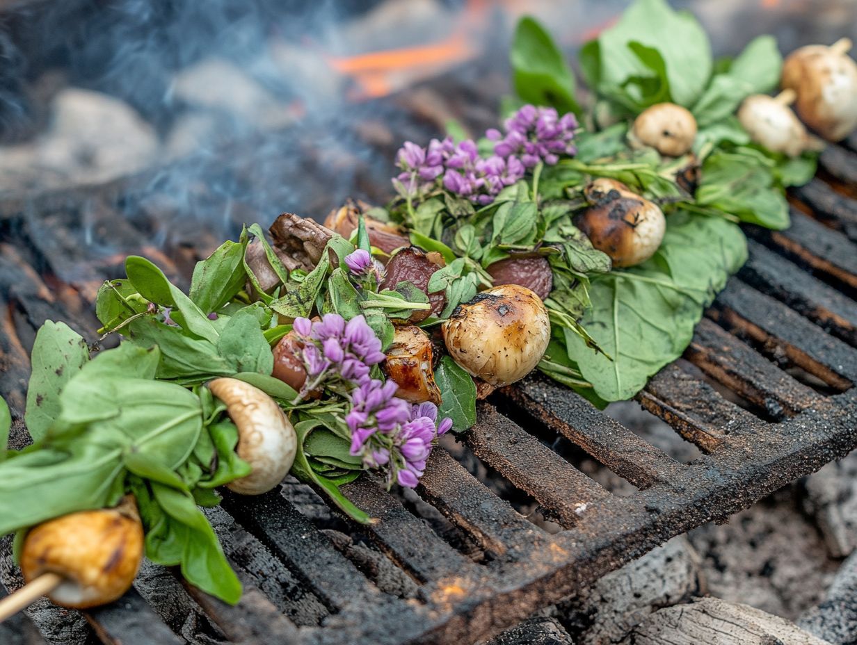 What types of wild ingredients can be used to make these skewers?