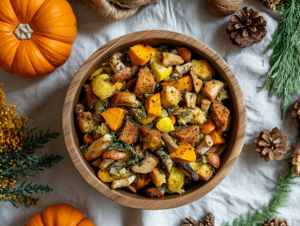 Image illustrating the key takeaways for incorporating wild edibles in Thanksgiving stuffing.