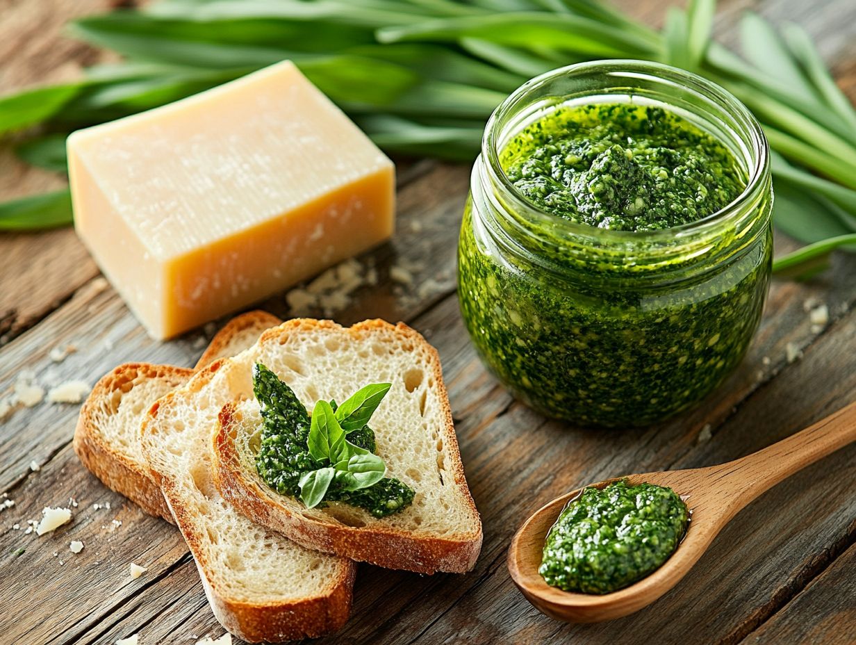 Image of Wild Garlic Pesto served with various dishes